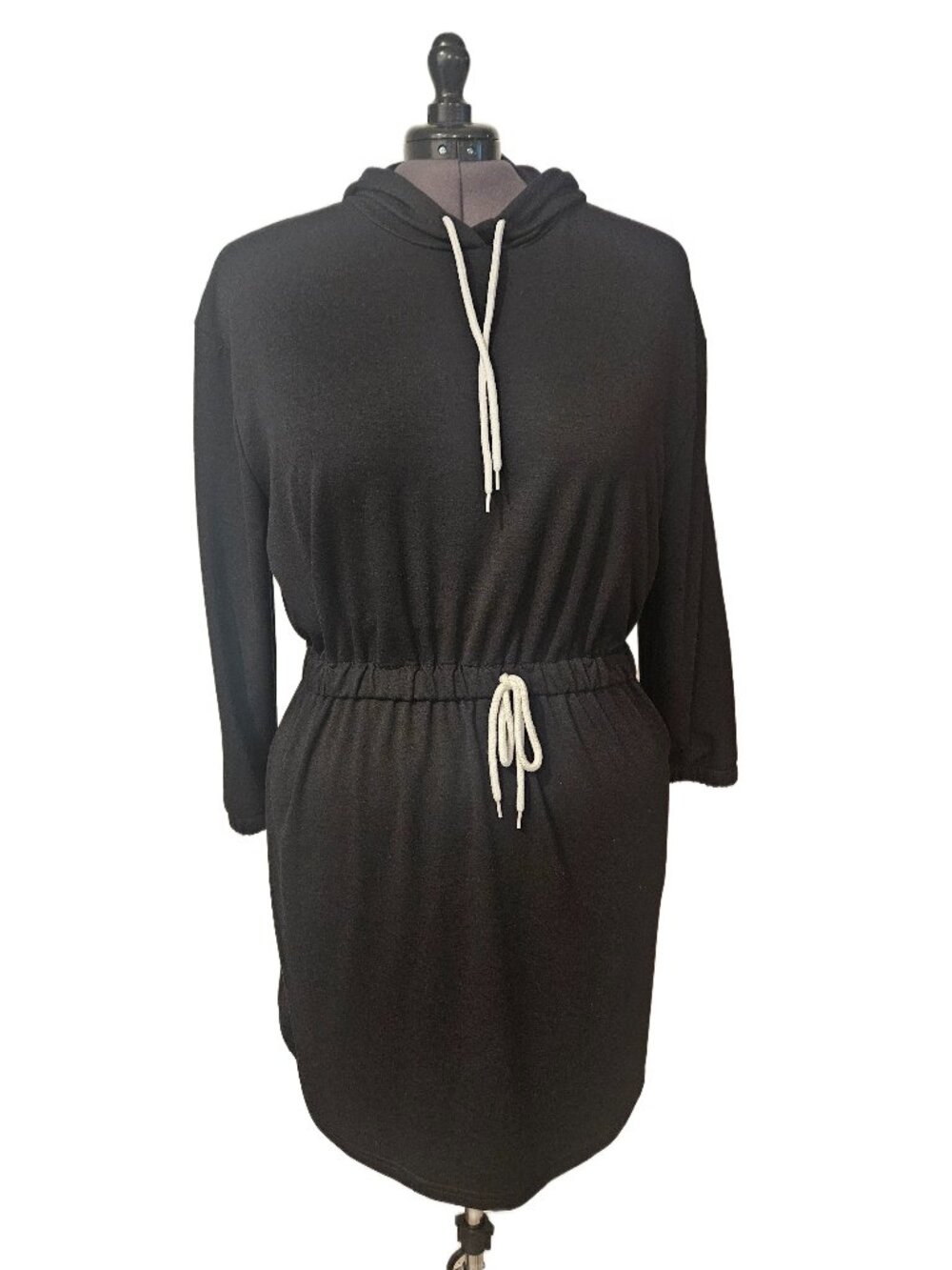 Black Knit Sweatshirt Dress SZ 2X